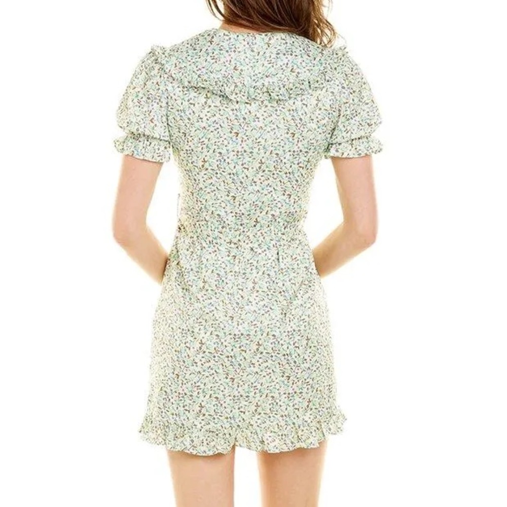 Avantlook Short Puff Sleeve Floral Mini Dress Statement Collar‎ Size Medium - Picture 2 of 12